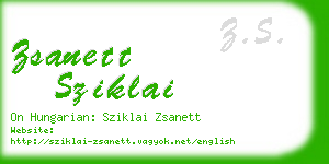 zsanett sziklai business card